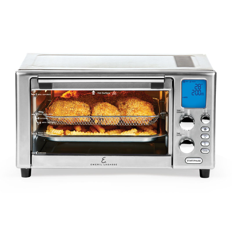 Emeril Lagasse Everyday 360 Stainless Steel Air Fryer 360 Quick Cook Technology XL capacity 9 in 1 12 Pre Set Cooking Functions including Bake